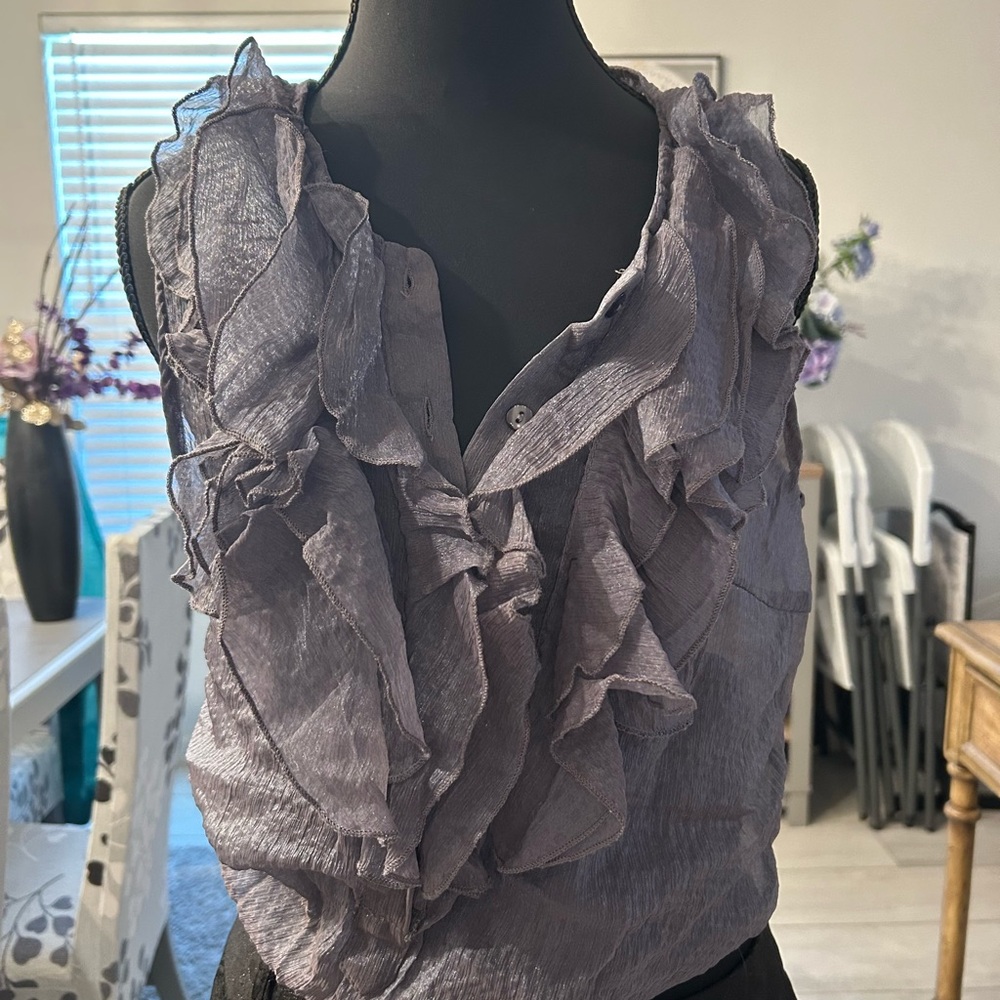 Poetry Gray Ruffled Blouse